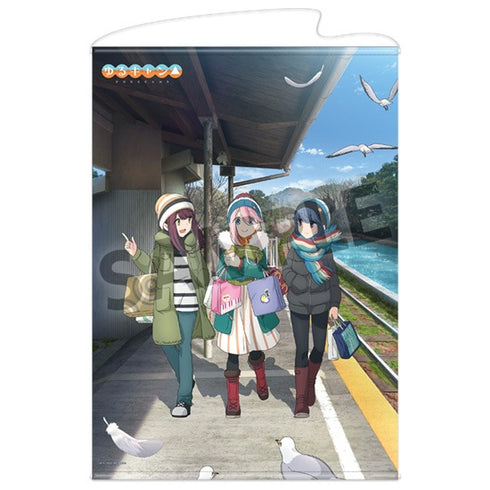 『ゆるキャン△』描き下ろしB1タペストリー なでしこ&リン&綾乃 浜松土産 ver.